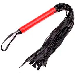 BDSM батіг з екошкіри для рольових ігор One Size чорно-червоний