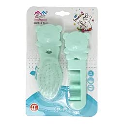 Набір дитячий гребінець і щітка "Ведмедик" MGZ-0711(Turquoise) бірюзовий