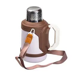 Термос для туризму Vacuum Cup 1,5 л з фліп кришкою та складаними ручками, коричневий Yiwu HP-14-21V - мініатюра 3