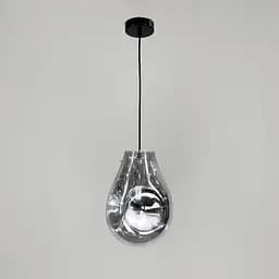 Подвес с мятым удлиненным стеклянным графитовым плафоном | Line F | Арт. 0459/1 GR