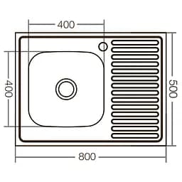 Кухонна мийка накладна ZERIX Z8050L-06-160E satin ZX1612 - мініатюра 3
