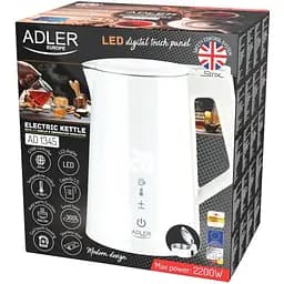 Електрочайник Adler AD 1345 white 1850-2200Вт/1.7л/STRIX/встановлення температури/(AD1345W)
