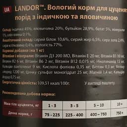 Вологий корм для цуценят Landor індичка з яловичиною 400 г - мініатюра 6