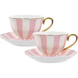 Чайний набір Hanna Home 220 мл 4 предмети біло-рожевий (922-050)