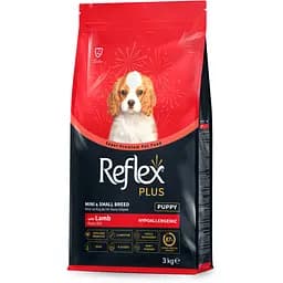 Сухой корм для щенков мелких пород Reflex Plus полноценный и сбалансированный с ягненком 3 кг 
