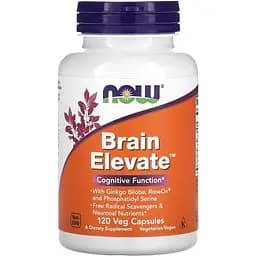 Натуральна добавка Now Brain Elevate 120 вегакапсул