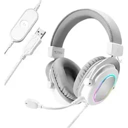 Навушники Fifine H6 RGB 7.1 White (H6W)