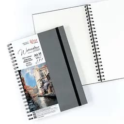 Блокнот для акварелі на спіралі Watercolor by Fabriano А4 200г/м2 32 л папір білий Антрацит ROSA Gallery - мініатюра 3