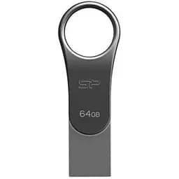 USB флеш накопитель Silicon Power 64GB Mobile C80 Silver USB 3.2 (SP064GBUC3C80V1S)