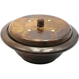 Шкатулка кругла з кришкою рожеве дерево 12х12х6 см   