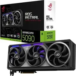 Видеокарта GeForce RTX 5090, Asus, ROG Astral OC, 32Gb GDDR7, 512-bit, 2xHDMI/3xDP, 2610/28000 MHz, 16-pin
