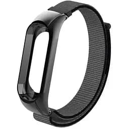 Нейлоновий ремінець Primo для фітнес-браслета Xiaomi Mi Band 3 Black Grey
