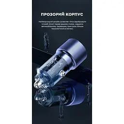 Зарядний пристрій автомобільний в прикурювач Toocki 75W (1 Type-C 45w + 1 USB 30w) Black Transparent - мініатюра 6