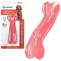 Flamingo Rubber Saveo Curved Bone Beef 10.5х3.5 см жевательная игрушка для собак вкус говядины