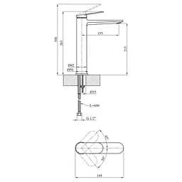 Змішувач для раковини Kroner Element 211111-3801 (CV035944) - мініатюра 8