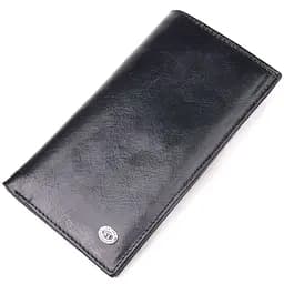 Вертикальний гаманець для чоловіків із натуральної шкіри ST Leather 19420 чорний