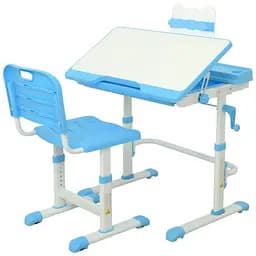 Детская парта Bambi M 3111 регулируемая высота и наклон до 60° регулируемый стул синяя