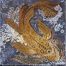 Набір для вишивання бісером Грошова рибка на натуральному полотні Abris Art 28х39х1 см det0016114