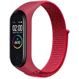 Ремешок на липучке для фитнес-браслета Universal Nylon Xiaomi Mi Band 7/6/5/4/3 Red