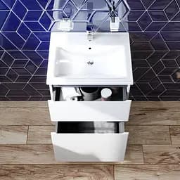 Тумба з умивальником Am.Pm X-Joy підлогова 55 см 2 ящики білий M85-FSX0552-WC0552WG38, Білий - мініатюра 3