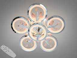 Стельовий LED-світильник «Квіткове сяйво» Diasha 8135/5+1HR - 95 Вт, диммер, пульт, 6 світлових кілець - мініатюра 2