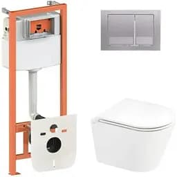 Набір Q-tap Nest 4 в 1 підвісний унітаз Scorpio Ultra Quiet 520x365x365 + комплект інсталяції QT1433053EUQW45163