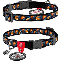 Ошейник для кошек Waudog Nylon Апельсины с QR паспортом XS 20-30x1 см
