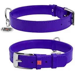 Ошейник для собак Waudog Glamour кожаный с QR паспортом, без украшений, S, Ш 20 мм, Дл 30-39 см (4820152560889)