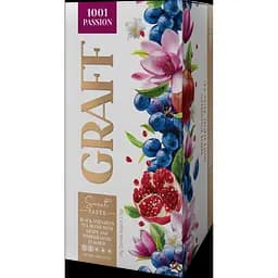 Чай зелений та чорний Graff  1001 Пристрасть/1001 Passion з ароматом винограду та гранату 20 шт. x 1.5 г