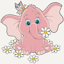 Картина по номерам "Рожеве слоненя" 15035-AC 30х30 см