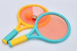 Бадмінтон дитячий MS 4380, ракетки 2шт, 35,5см, воланчмк, м'ячик пластик 5см, в сетці 20-41-7см (6903317730650) Жовто-зелений