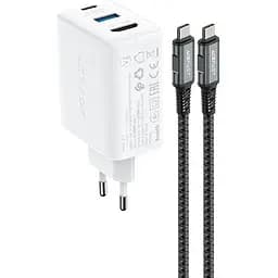 МЗП Acefast A17 PD65W GaN (1USB-A/1C/1HDMI) + кабель Type-C to Type-C White