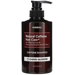 Шампунь Kundal Natural Caffeine Scalp Care Shampoo Cherry Blossom проти випадіння волосся з ароматом вишневого цвіту натуральний 500 мл