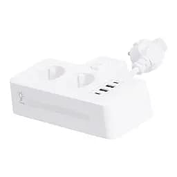 Мережевий фільтр-розгалужувач Yiwu HP-5-17 SNAILS BKL-502 EU на 2 розетки LED 4 USB білий  - мініатюра 6
