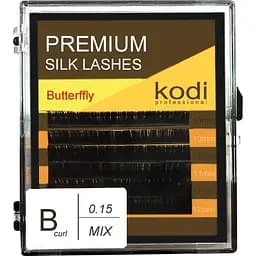 Накладні вії Kodi Professional завиток В 6 рядів 0.15 мм 10-12 мм упаковка Butterfly чорні