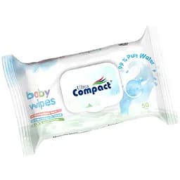 Серветки вологі дитячі Ultra Compact 99% Pure Water з клапаном 50 шт.