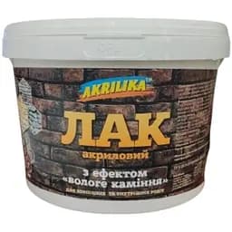 Лак Akrilika акриловий для каменю вологе каміння 1 л