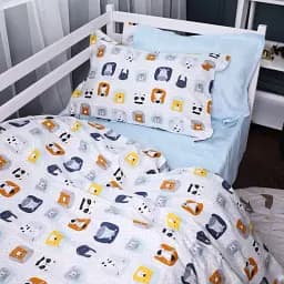 Наволочка MirSon Poplin Line Kids 09 Sleeping Animals 40х60 см блакитна (2200009720512) - мініатюра 2