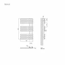 Рушникосушка дизайнерська Ideale Eva 11 9/500 біла, Білий - мініатюра 3