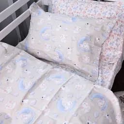 Простирадло MirSon Poplin Line Kids 07 Rabbits 110х160 см кремове (2200009718359) - мініатюра 5