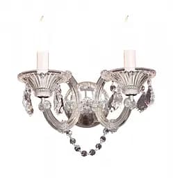 Бра Brille CR-401W/2CH настенное накладное хрустальное свеча барокко