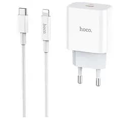 Зарядний пристрій Hoco C76A Speed Cource QC3.0 & PD3.0 18 W 3 A with Lightning-Type-C cable біле