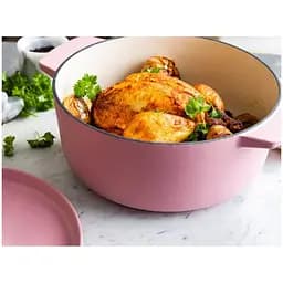 Каструля KitchenAid Cast Iron чавунна з кришкою 26 см 5.2 л суха троянда (CC007431-001) - мініатюра 8