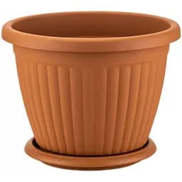 Горщик для квітів Serinova Kemer з піддоном 19 л терракотовий (11351)