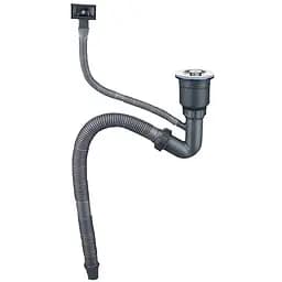 Сифон для мийки на кухню з нержавійки з переливом