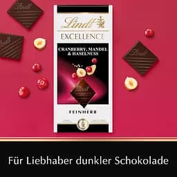 Шоколад чорний Lindt Excellence з мигдалем, фундуком та журавлиною 100 г - мініатюра 3