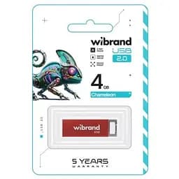 USB флеш накопичувач Wibrand 4GB Chameleon Red USB 2.0 (WI2.0/CH4U6R) - мініатюра 2