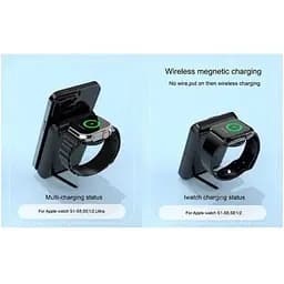 Зовнішній акумулятор Grand D21 2in1 Foldable Magnetic Wireless Charger with 10000mAh power bank - мініатюра 2