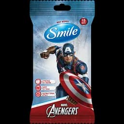 Влажные салфетки Smile Antibacterial Marvel, 15 шт.