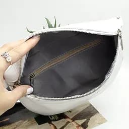 Бананка жіноча шкіряна Handycover S351 біла через плече - мініатюра 4
